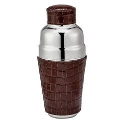 Cocktail Shaker in Crocodile Embossed Leather