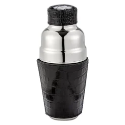 Cocktail Shaker in Crocodile Embossed Leather