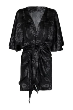 Coco Silk Jacquard Mini Dress in Black