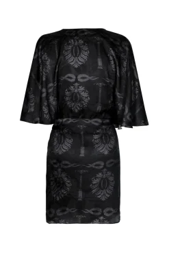 Coco Silk Jacquard Mini Dress in Black