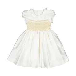 Colombe Gold Silk Ceremony Girl Dress