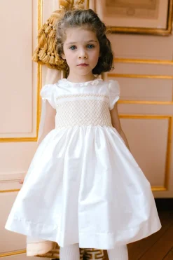 Colombe Gold Silk Ceremony Girl Dress