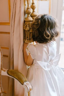 Colombe Gold Silk Ceremony Girl Dress