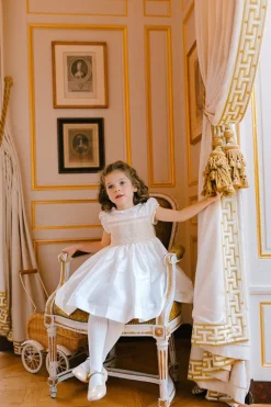Colombe Gold Silk Ceremony Girl Dress