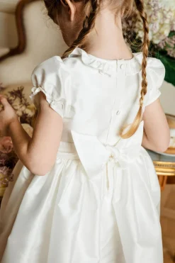 Colombe Gold Silk Ceremony Girl Dress