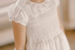 Colombe White Silk Ceremony Girl Dress