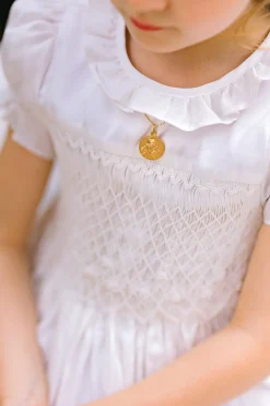 Colombe White Silk Ceremony Girl Dress