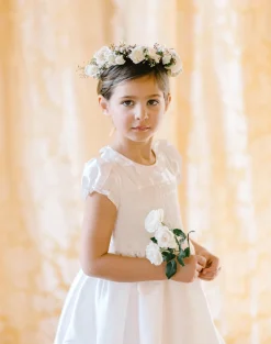 Colombe White Silk Ceremony Girl Dress