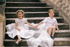 Colombe White Silk Ceremony Girl Dress