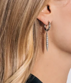 Comet Trail Huggie Charms in Silver