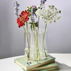 Connected Tube Flower Vase & Arranger in Gift Box, Set of 9