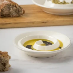 Cook & Host Collection Spiral appetizer dishes in White, Set of 6