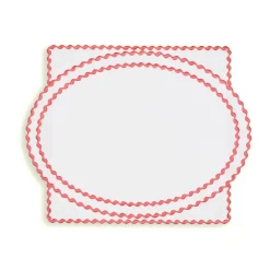 Cora Placemat And Napkin Set In Petal Pink