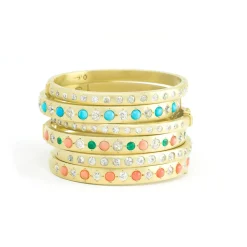 Coral and Diamond Bangle