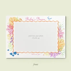 Coral Birth Announcement with Photo