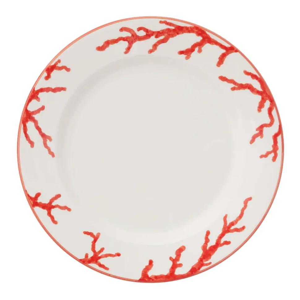 Coral Charger Plates in Red, Set of 6
