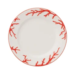 Coral Dessert Plates in Red, Set of 6