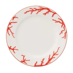Coral Dinner Plates in Red, Set of 6