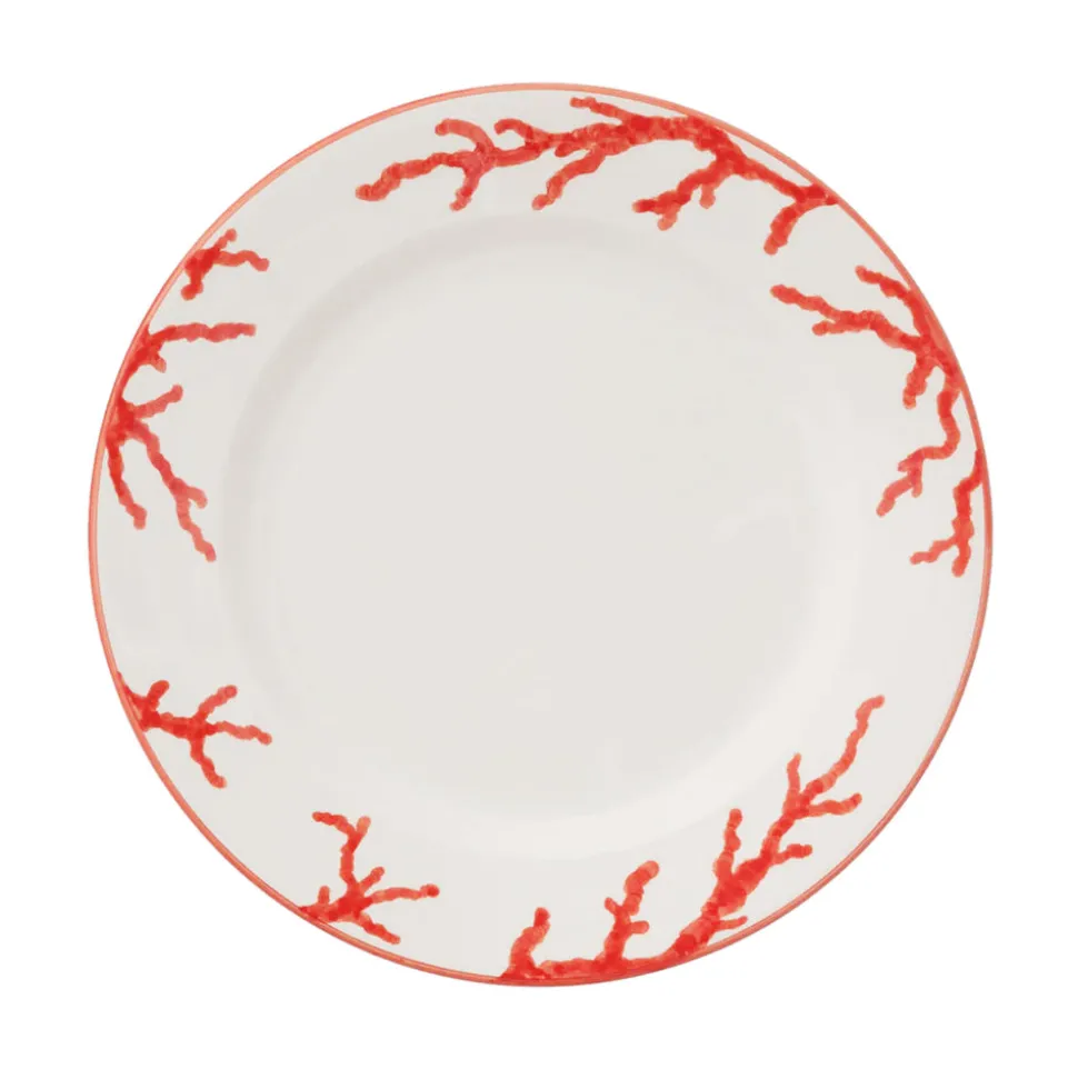 Coral Dinner Plates in Red, Set of 6