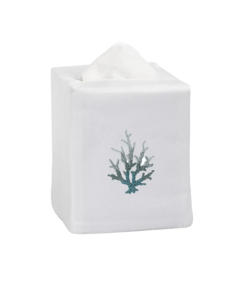 Coral Knot Tissue Box Cover in Blue