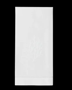 Coral Knot White Hand Towel