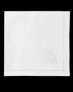 Coral Knot White Napkin