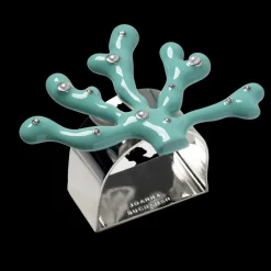 Coral Napkin Rings in Turquoise, Set of Four