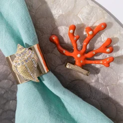 Coral Placecard Holders in Coral, Set of Two