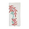 Coral Spray Napkin in White, Coral & Turquoise, Set of 4