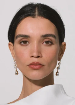 Corisande Earrings in Crystal Pearl