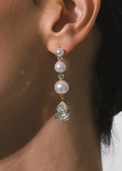 Corisande Earrings in Crystal Pearl