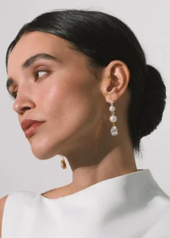 Corisande Earrings in Crystal Pearl