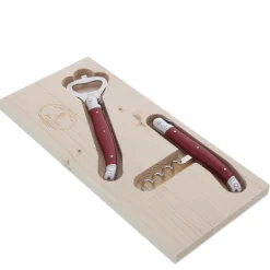 Corkscrew & Opener Set in Red