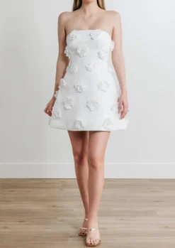Corsage Dress in Ivory