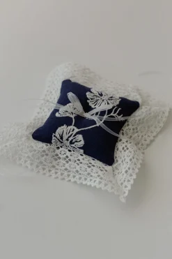 Cosmo Lace Pillow in Navy