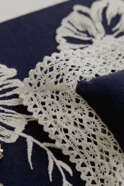 Cosmo Lace Pillow in Navy