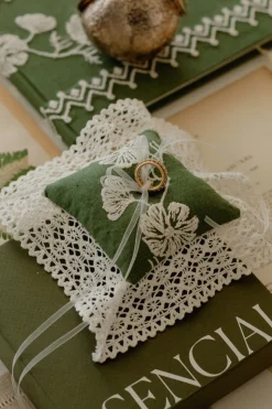 Cosmo Lace Pillow in Olive