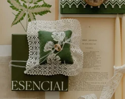 Cosmo Lace Pillow in Olive