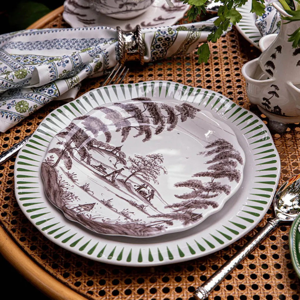 Country Estate Party Plate Assorted, Set of 4 in Flint Grey