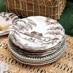 Country Estate Party Plate Assorted, Set of 4 in Flint Grey