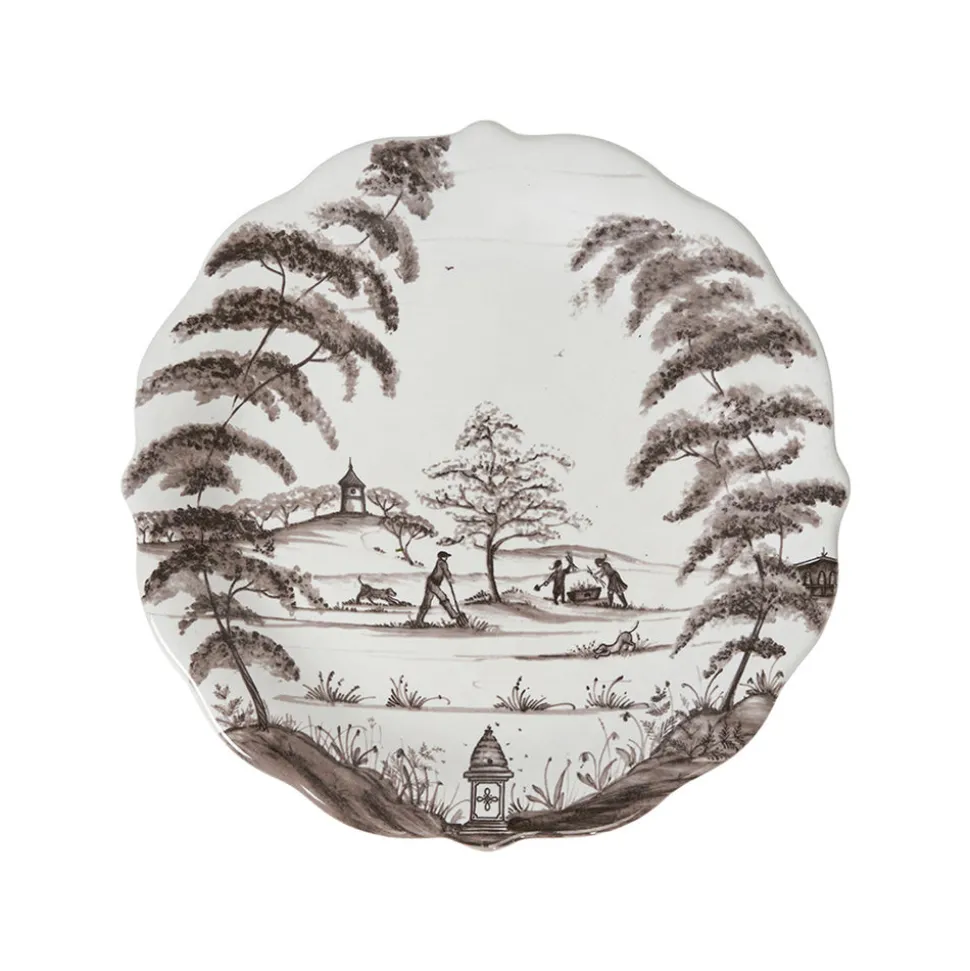 Country Estate Party Plate Assorted, Set of 4 in Flint Grey