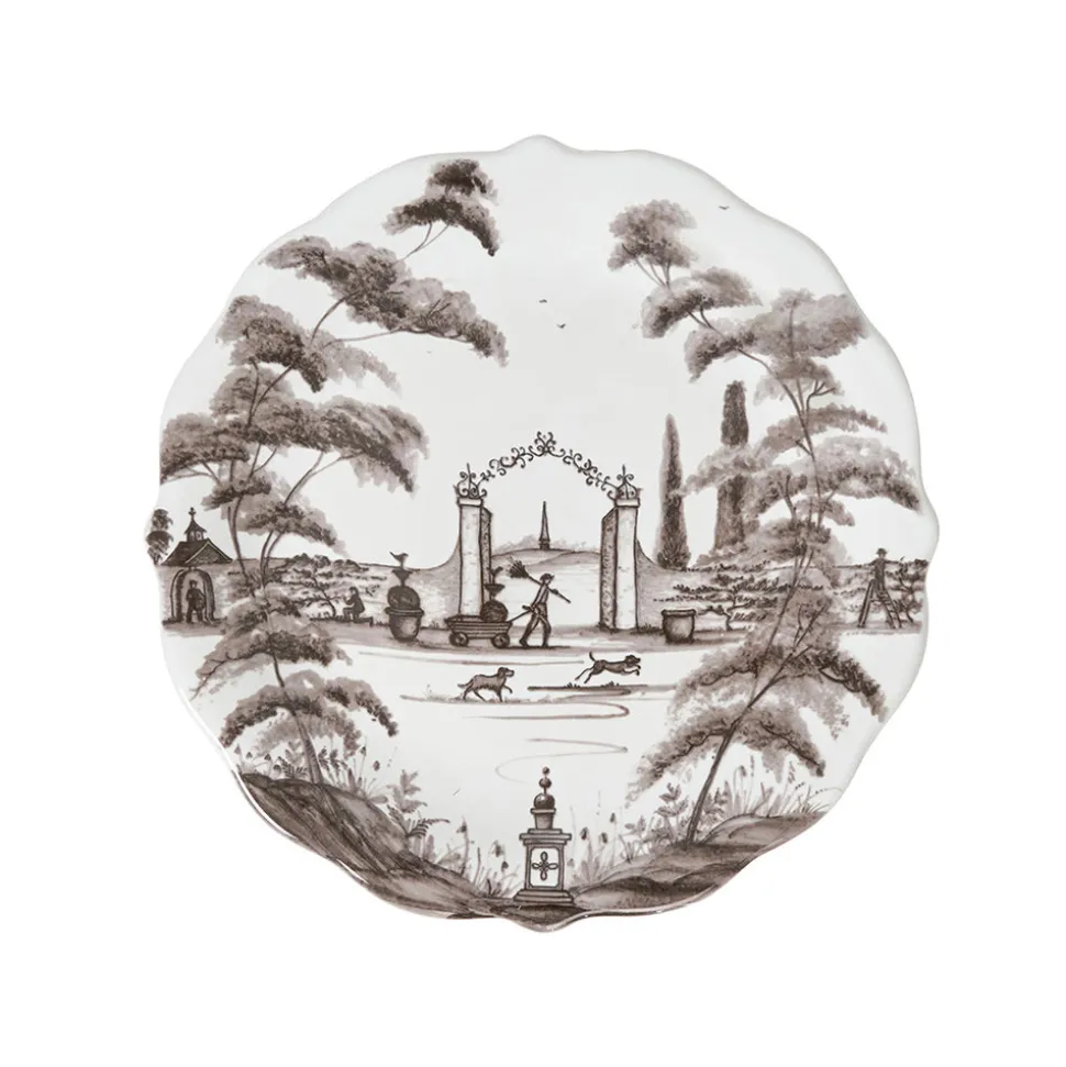 Country Estate Party Plate Assorted, Set of 4 in Flint Grey