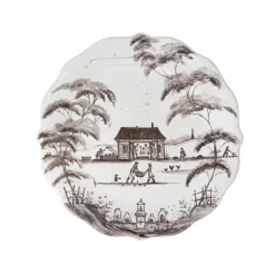 Country Estate Party Plate Assorted, Set of 4 in Flint Grey