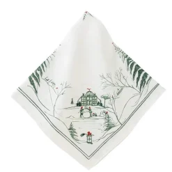 Country Estate Winter Frolic Napkin in Evergreen