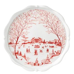 Country Estate Winter Frolic Ruby Cake Stand