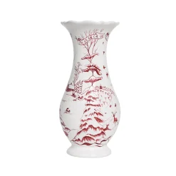 Country Estate Winter Frolic 9" Vase in Ruby