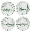 Country Estate Winter Frolic Party Plate Assorted, Set of 4 in Evergreen