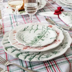 Country Estate Winter Frolic Party Plate Assorted, Set of 4 in Evergreen