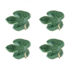 Countryside Leaves Fig Leaf with Caterpillar, Set of 4