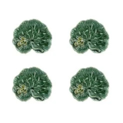 Countryside Leaves Gerarium Leaf with Frog, Set of 4